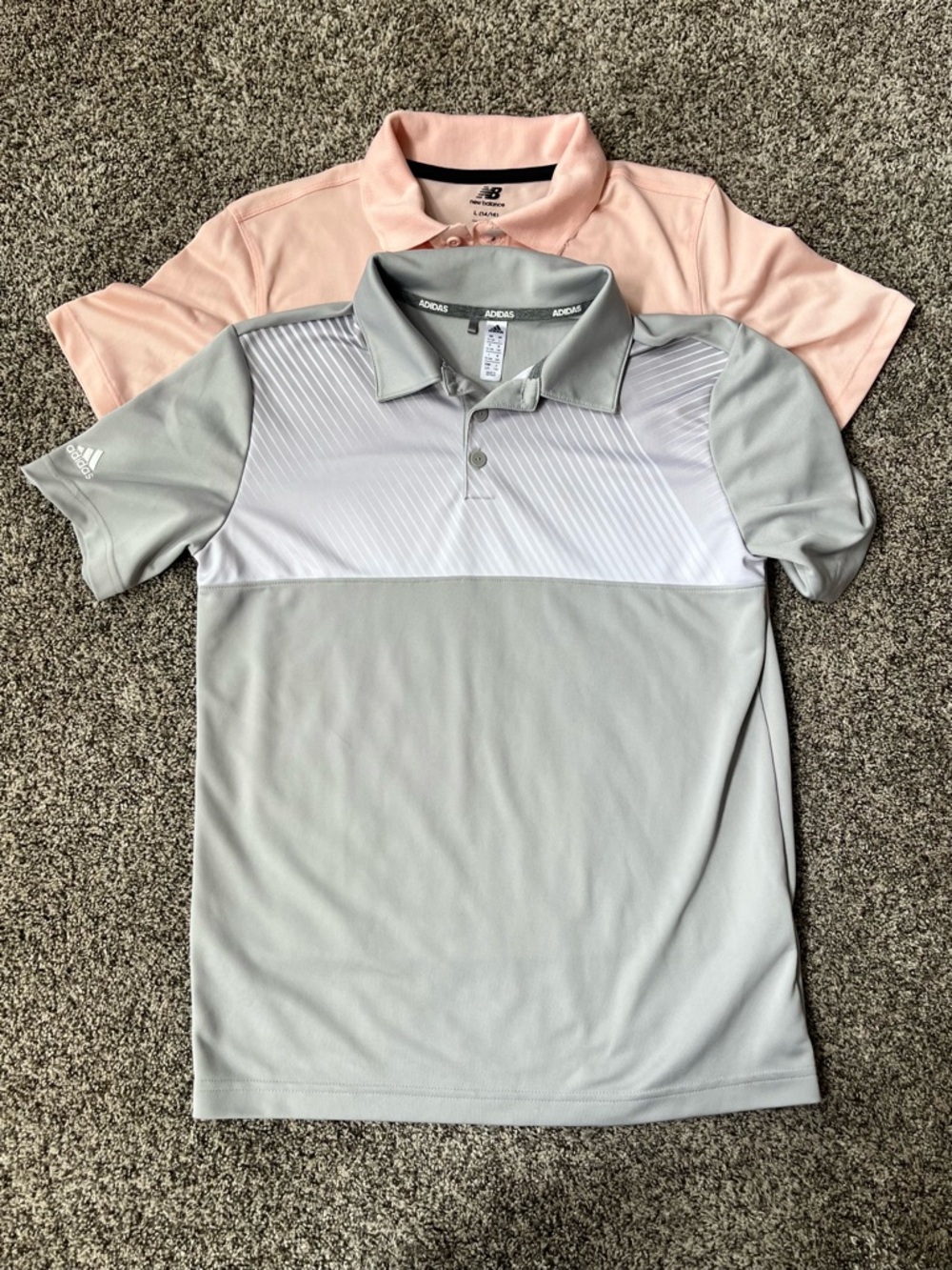 2 Boys Polo shirts (Adidas and New Balance)
Youth L